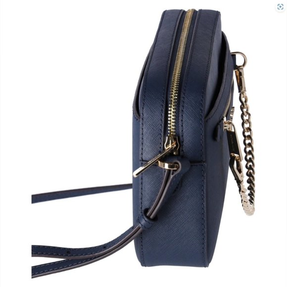 NWT Michael Kors NAVY Jet Set LARGE EAST WEST CHAIN Lady Crossbody Bag - Picture 4 of 7